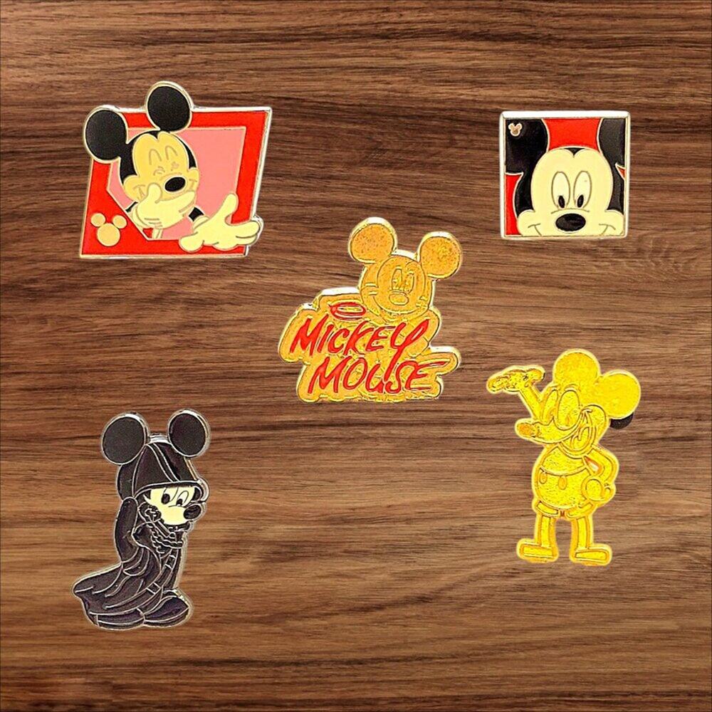 5 Mickey Mouse Disney Parks Trading Pins, Plus 2 Bonus Pins